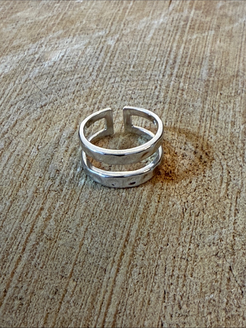 Kendra Scott Silver Double Band Open Ring- adjustable